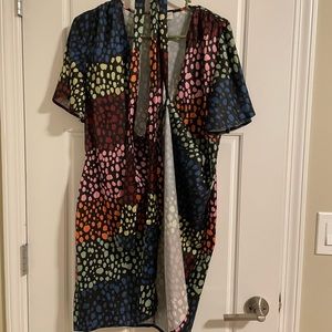 Colorful Midi Wrap Dress
